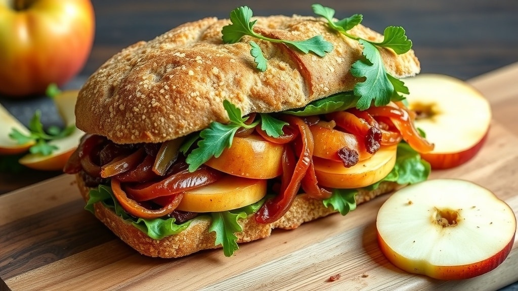 Vegan Roasted Apple and Onion Sandwich