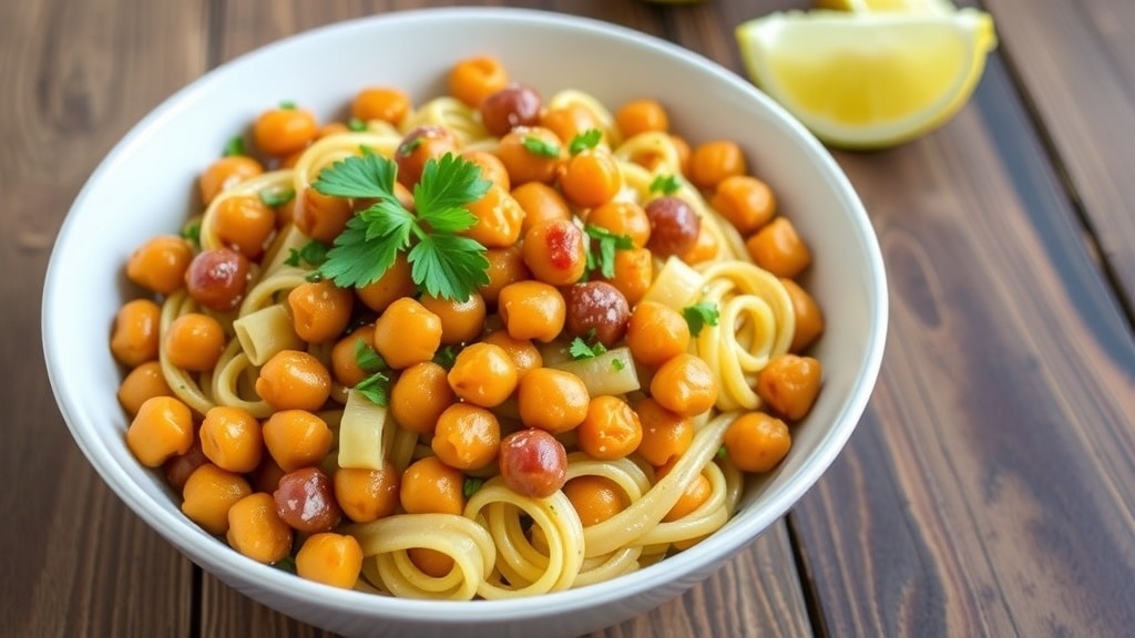 Vegan Garlic Roasted Chickpea Pasta