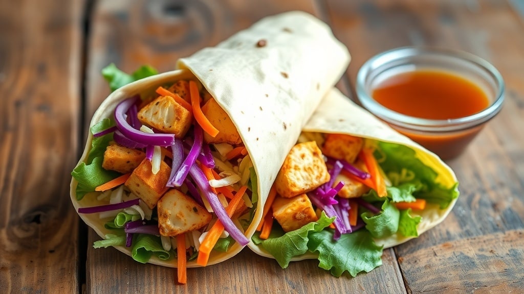 Vegan Cabbage Slaw and Tofu Wrap
