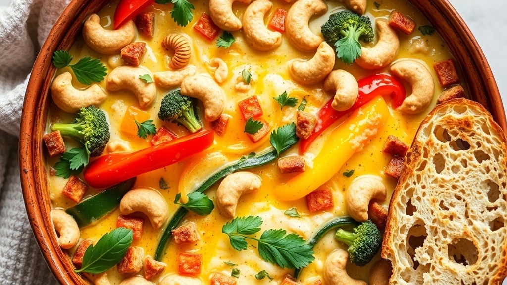 Vegan Creamy Cashew Veggie Bake