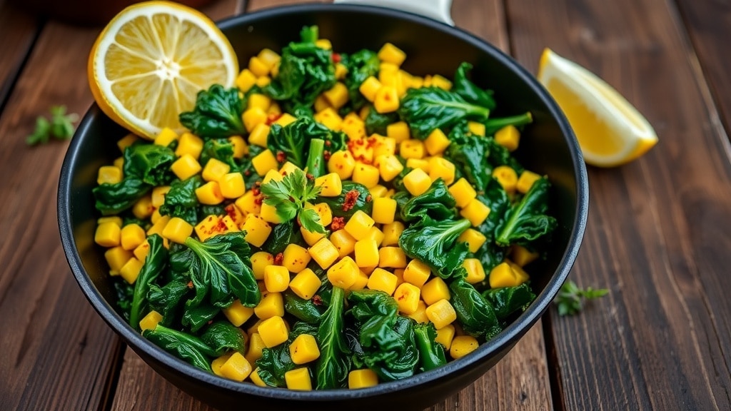 Vegan Sautéed Kale and Corn Skillet
