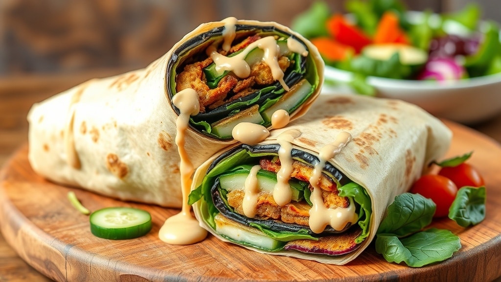 Vegan Grilled Eggplant Tahini Wrap