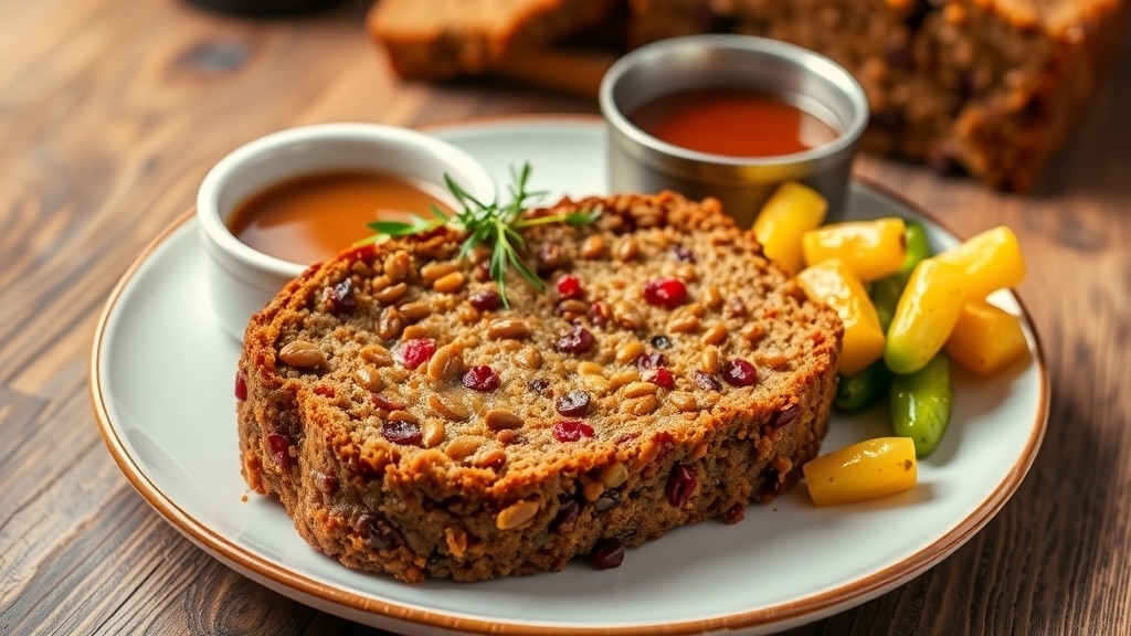 Vegan Cranberry Maple Lentil Loaf