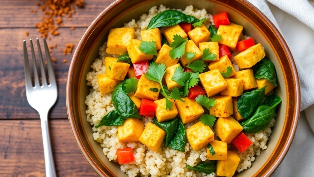 Vegan Curried Tofu Scramble Bowl
