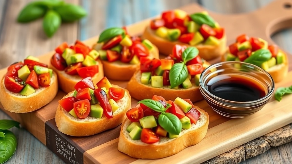 Vegan Avocado Tomato Bruschetta Bites
