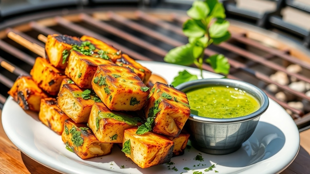 Vegan Chimichurri Grilled Tofu Skewers