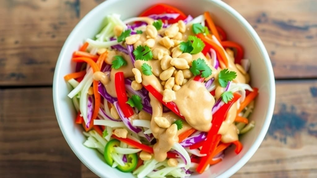 Vegan Thai Lime Peanut Cabbage Salad
