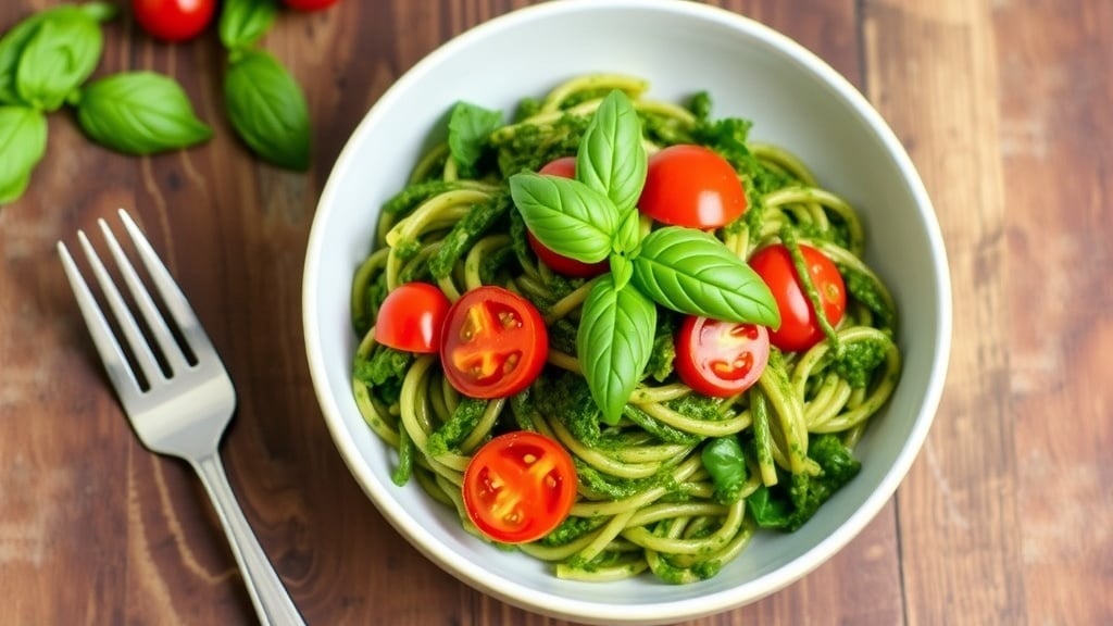 Vegan Kale Walnut Pesto Pasta