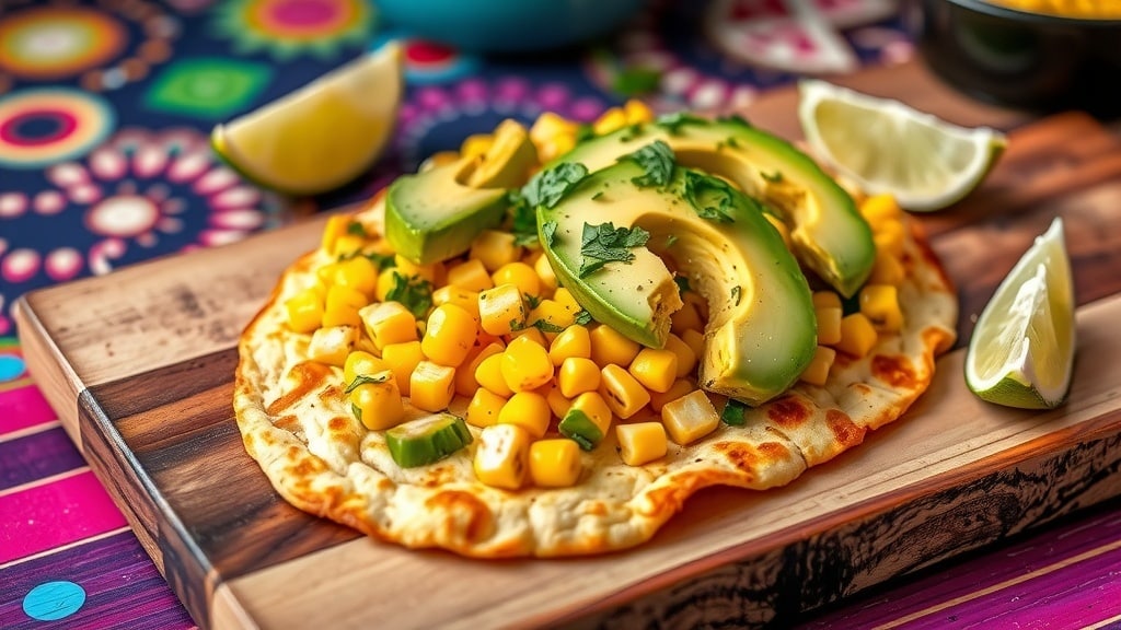 Vegan Sweet Corn and Avocado Flatbread