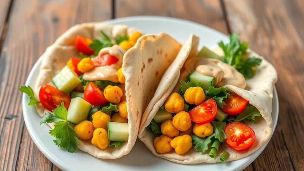 Vegan Turmeric Chickpea Pita Wraps