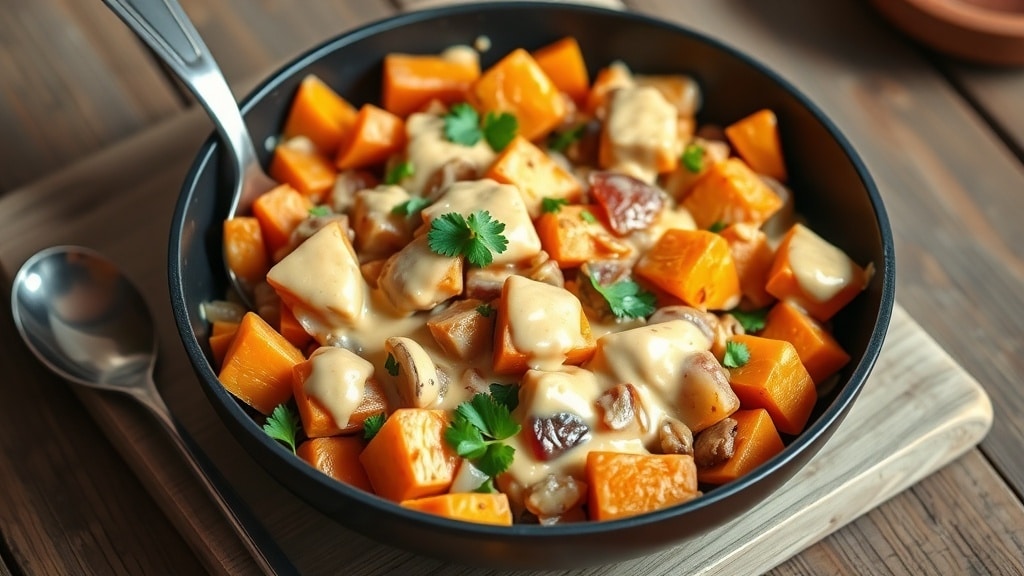 Vegan Cashew Butter Sweet Potato Skillet