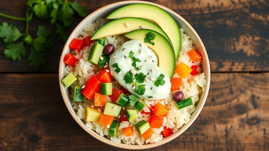 Vegan Cilantro Tahini Rice Bowl