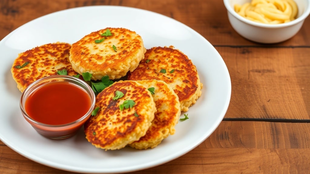 Vegan Tofu and Sweetcorn Rice Cakes