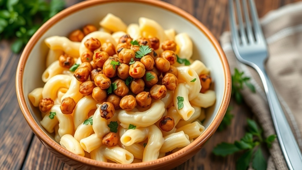 Vegan Roasted Chickpea Macaroni Bowl